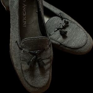 Charcoal Dark Gray Slip on Loafers Ladles Shoes Enzo Angiolini Flats